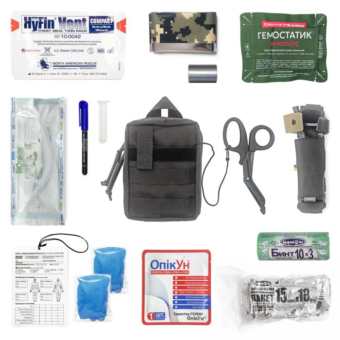 Аптечка тактична військова Аскет RSMH з системою швидкого скиду чорна