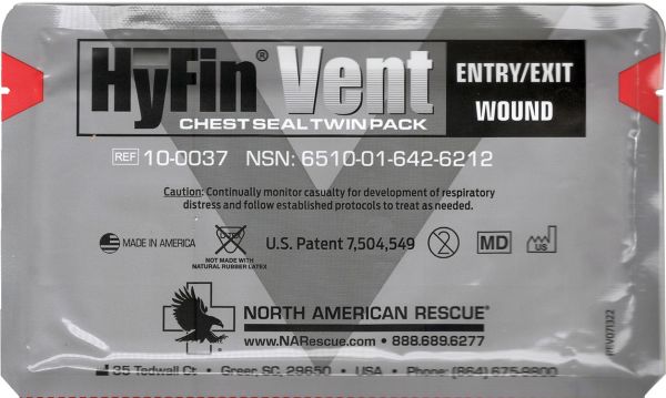 Оклюзійна наліпка вентильована HyFin Vent Chest Seal NAR