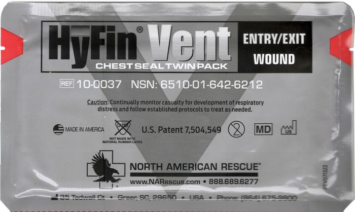 Оклюзійна наліпка вентильована HyFin Vent Chest Seal NAR