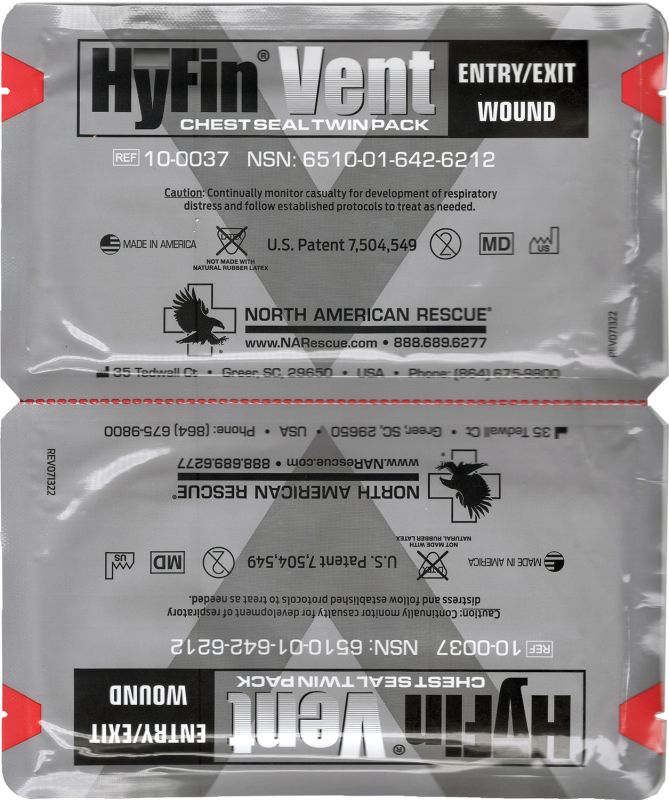 Оклюзійна наліпка вентильована HyFin Vent Chest Seal NAR (Twin Pack)