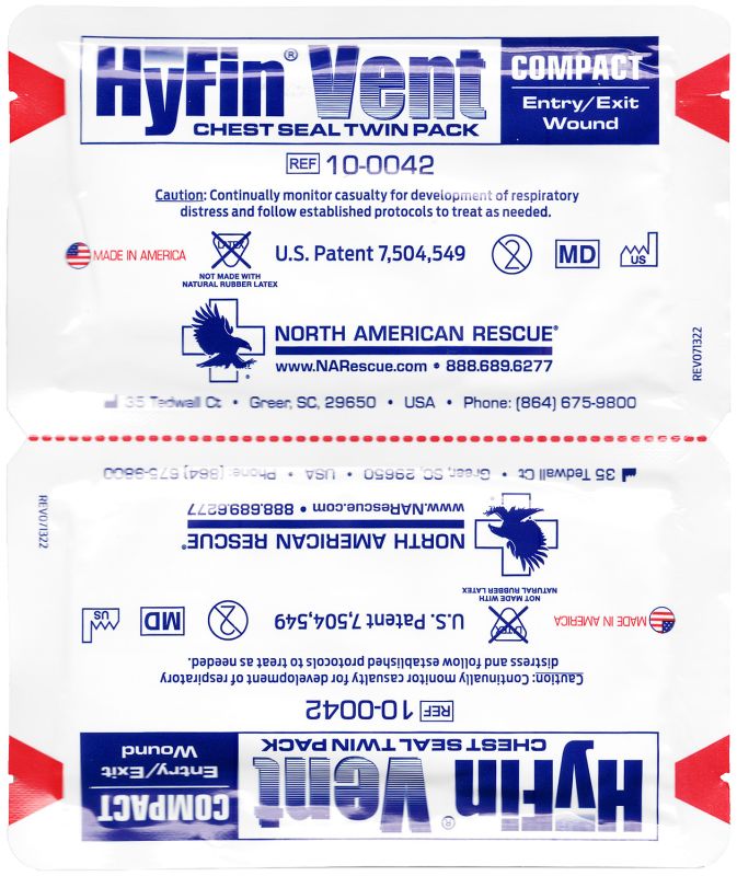 Оклюзійна наліпка вентильована HyFin Vent Chest Seal Compact NAR (Twin Pack)