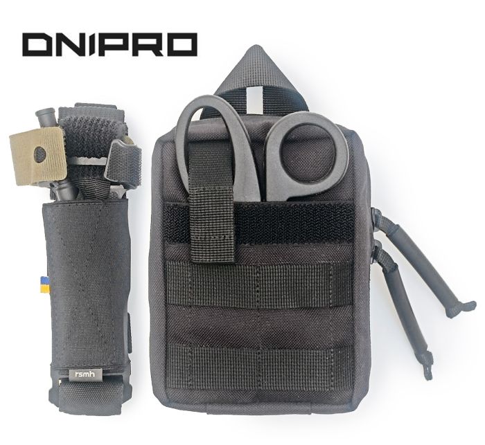 Аптечка тактична військова Аскет-DNIPRO RSMH з системою швидкого скиду чорна