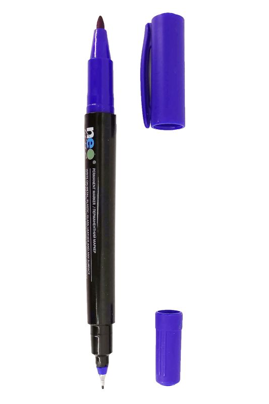 Маркер перманентний двосторонній NeoLine, синій