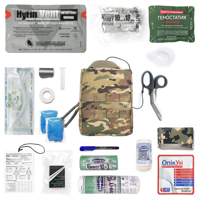 Тактична аптечка розширеної комплектації RSMH мультикам без турнікета