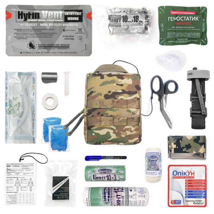 Тактична аптечка розширеної комплектації RSMH CAT мультикам