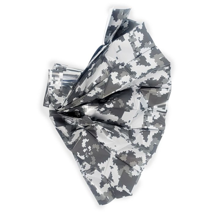 Термоковдра рятувальна срібло / піксель Зимовий камуфляж 160 × 210 см